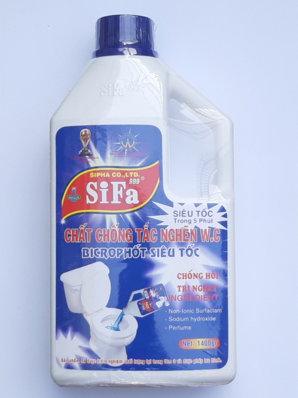Chất thông tắc bồn cầu toilet chống hôi Siêu tốc 5 phút 1600g Sifa ( Hàng xuất khẩu Thái Lan )