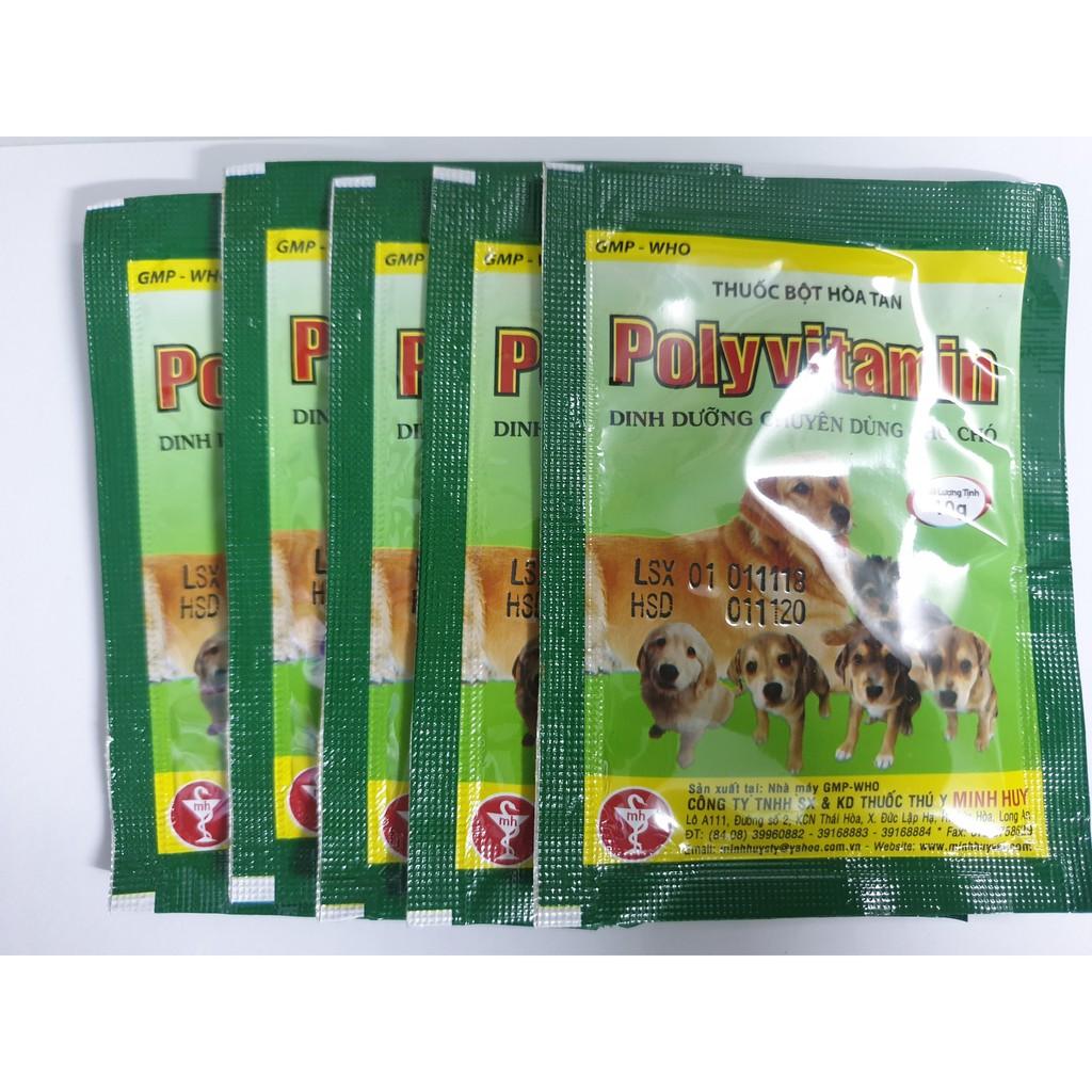 10 gói - Poly vitamin dinh dưỡng chuyên dùng cho chó mèo 10g
