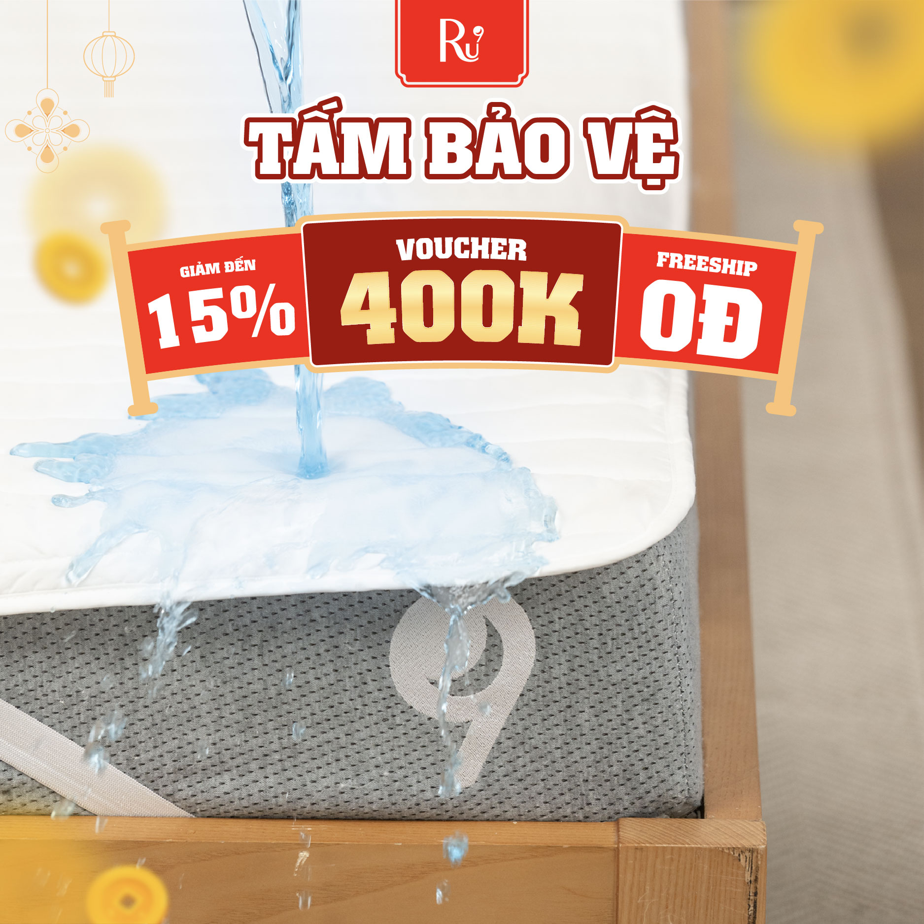 Tấm Bảo Vệ Nệm Ru9 | Mattress Protector | Chống Thấm Tuyệt Đối | Thông Thoáng - Mềm Mại | 6 Kích Thước | 2 Màu Sắc