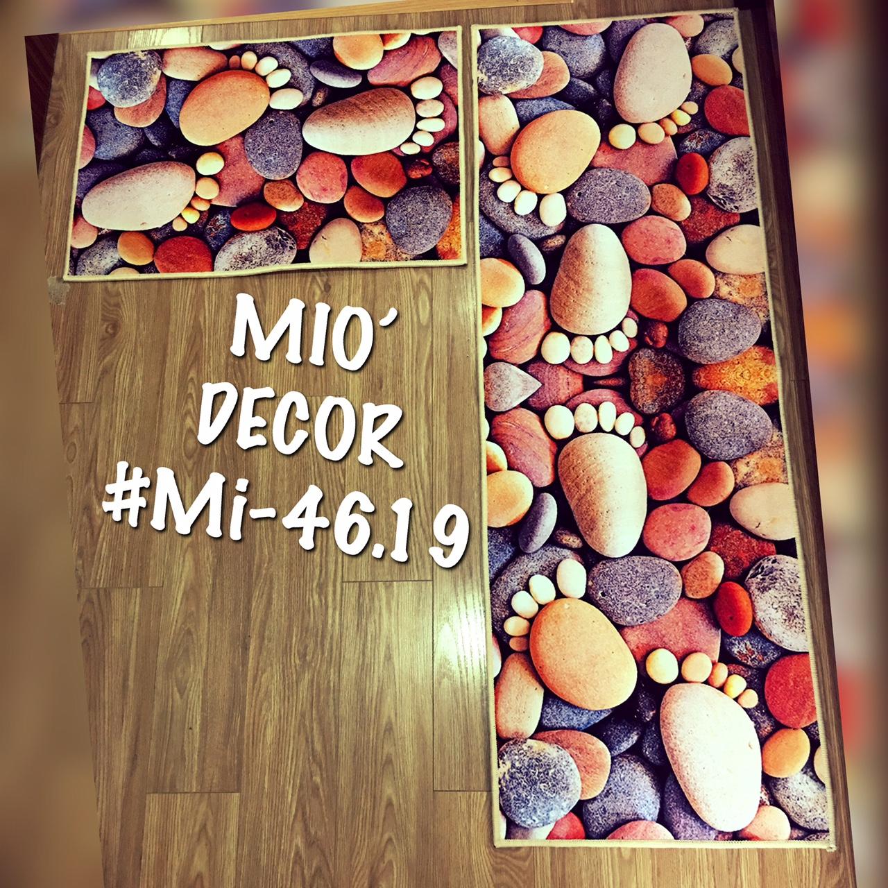 Set 2 thảm nhà bếp 3d họa tiết hình những viên sỏi & bàn chân