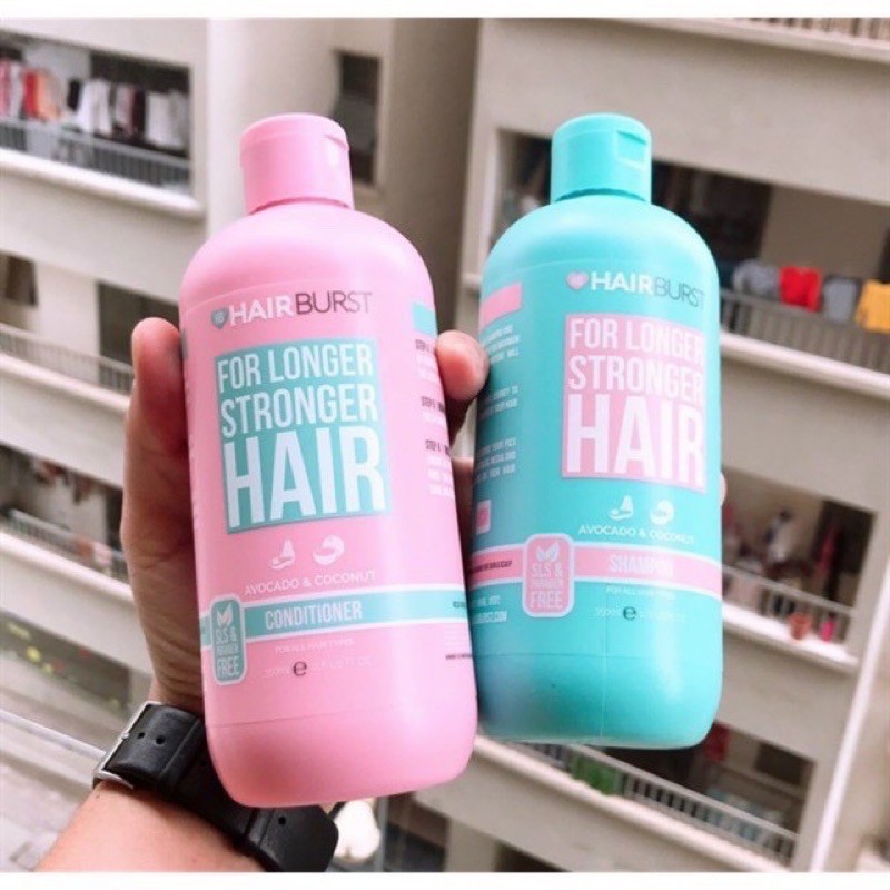 Cặp dầu gội xả HAIR BURST xanh-hồng