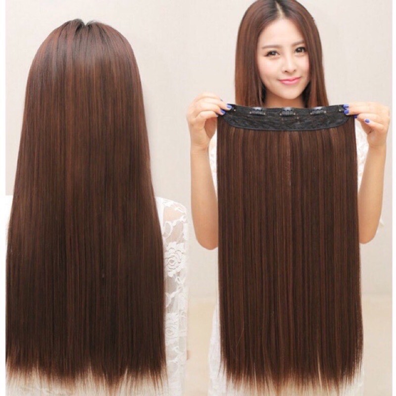 Tóc giả nữ🌸freeship🌸tóc kẹp thẳng 60cm-a10-60cm