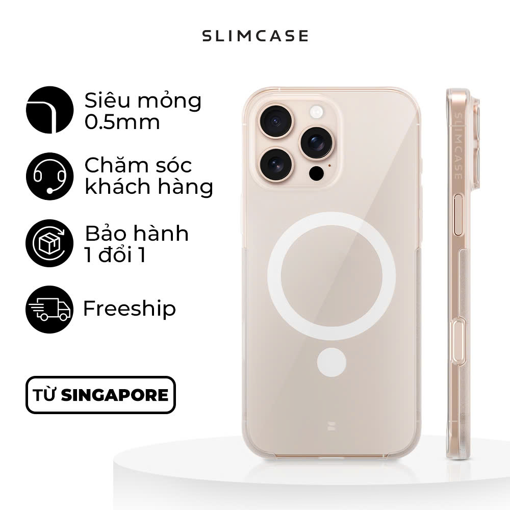 Ốp lưng điện thoại siêu mỏng SLIMCASE UNIQUE 3 cho dòng iPhone 16 . Trong suốt và hạn chế ố vàng