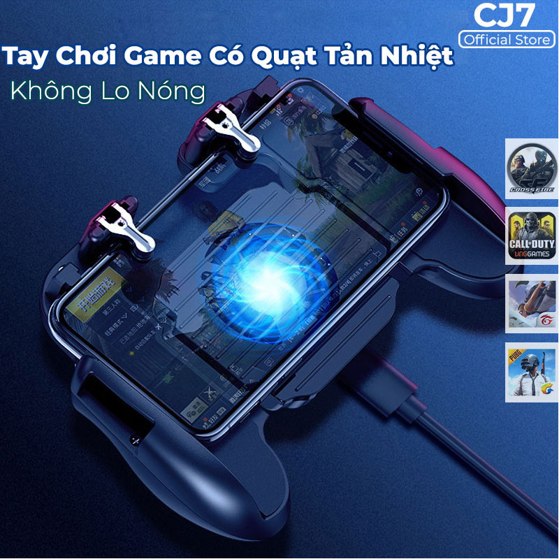 Tay Cầm Chơi Game H5II Có quạt tản nhiệt Chơi Pubg, Ros, Free Fire Controller, Liên Quân thỏa thích - cj7tech