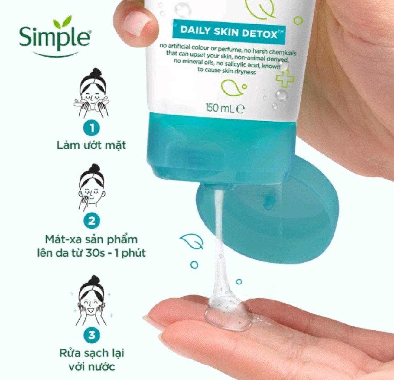 Sữa rửa mặt dành cho da dầu mụn Simple