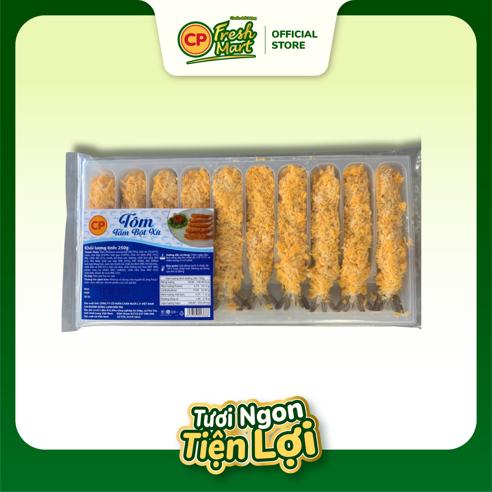 [NEW] Tôm Tẩm Bột Xù 250G - Ngon Tiện Lợi - Tiệc Nhanh Gọn - CP Fresh Mart