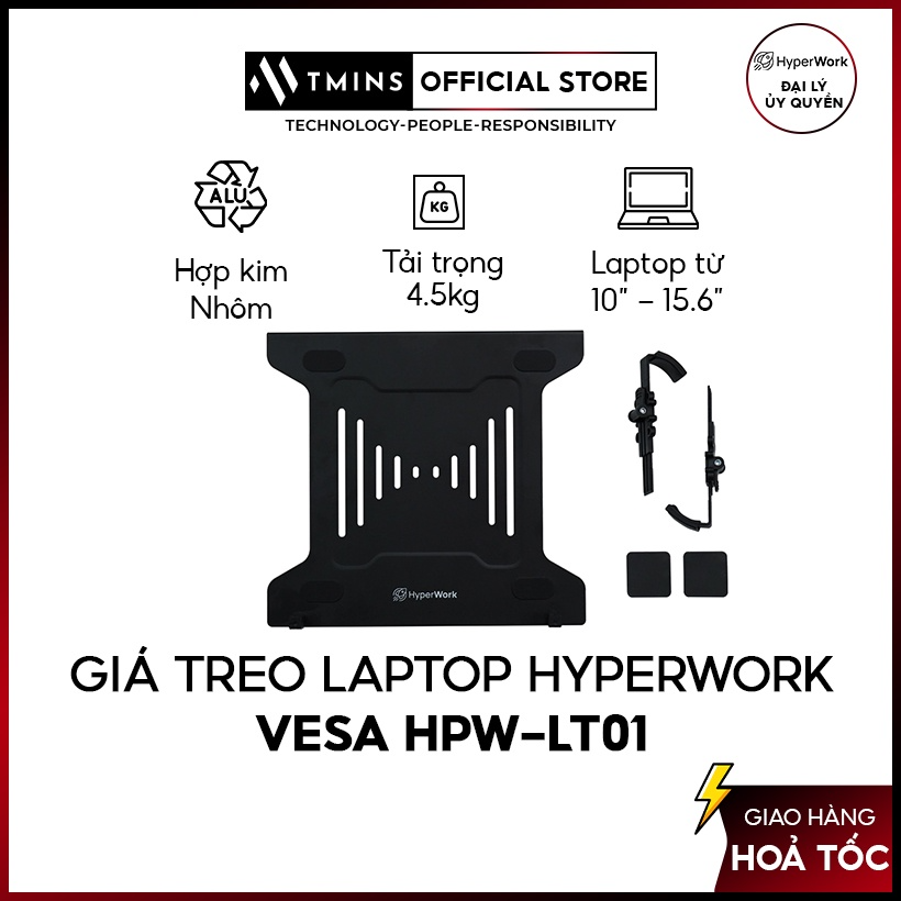 Giá treo laptop hyperwork vesa hpw-lt01 kim loại - hàng chính hãng