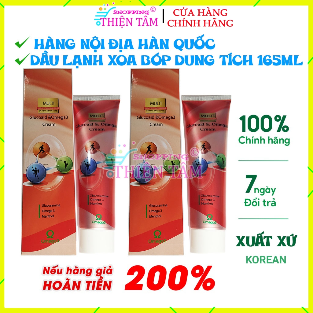 Combo 2 hộp dầu lạnh xoa bóp khớp multi glucoaid & omega3 cream 165ml dầu lạnh hàn quốc dầu lạnh bôi khớp