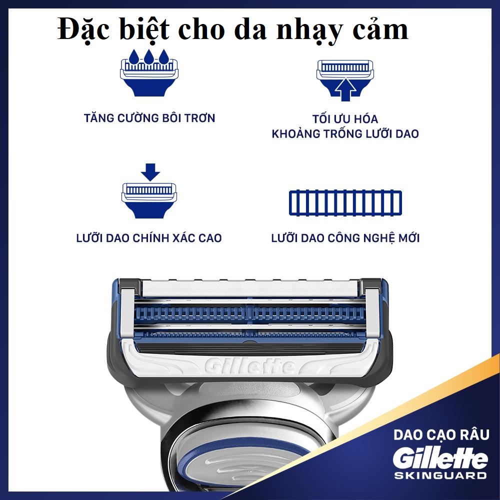 Lưỡi dao cạo thay thế Dao cạo râu gillette Skinguard Nhật bản cho làn da nhạy cảm hộp 4 lưỡi