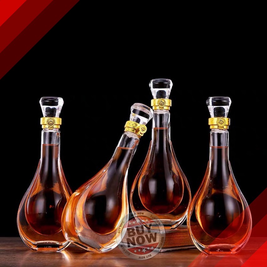 Combo 4 Chai Thủy Tinh 500ml Hình Giọt Nước  – CB4-M28 - Chai Thủy Tinh Đựng Rượu - Bình Ngâm Rượu - Chai Rượu Kiểu – Vỏ Chai Rượu Kiểu – Vỏ Chai Rượu 500ml - Topbanchaynhat