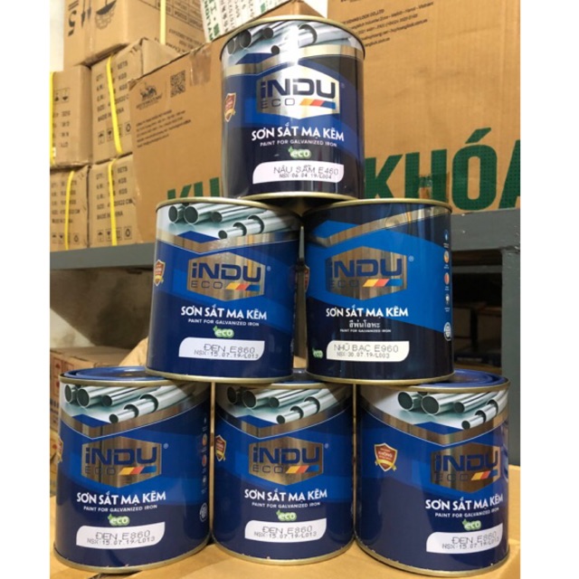 [BẢO HÀNH KHÔNG BONG TRÓC] Sơn sắt mạ kẽm Indu hộp 750Ml dùng để sơn trên kẽm inox