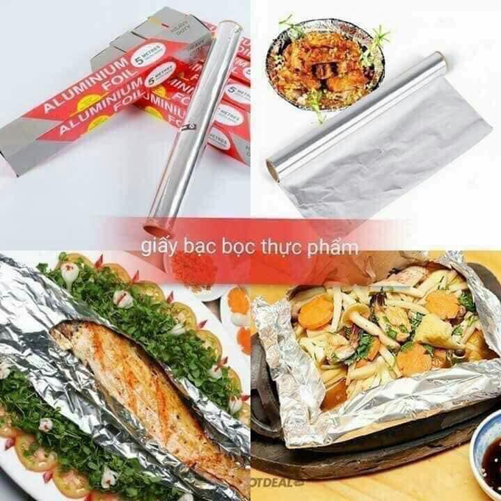 Combo 2 cuộn giấy bạc dùng để nướng thịt, tôm, cá...