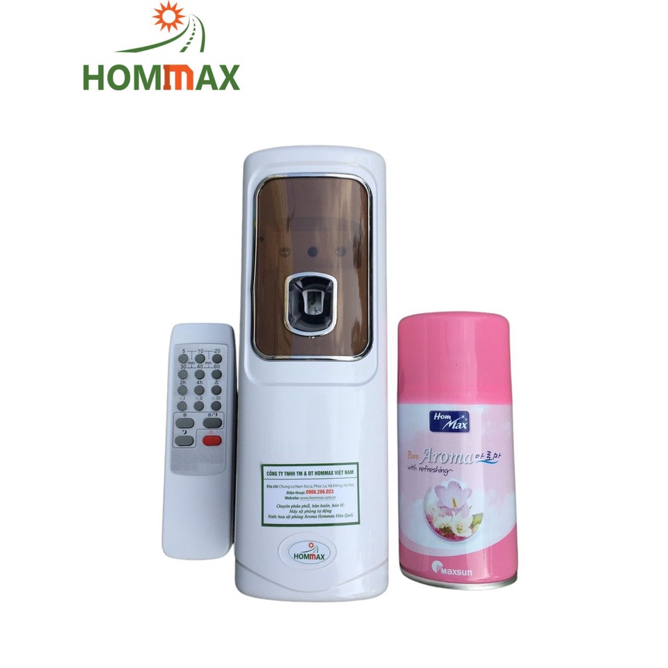 Combo Máy xịt phòng tự động cảm biến ánh sáng, có điều khiển và Nước hoa xịt phòng Hommax Hàn Quốc