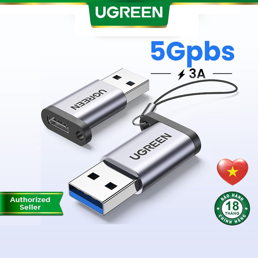 Đầu chuyển usb 3.0 sang usb c 3.1 ugreen 50533 chính hãng