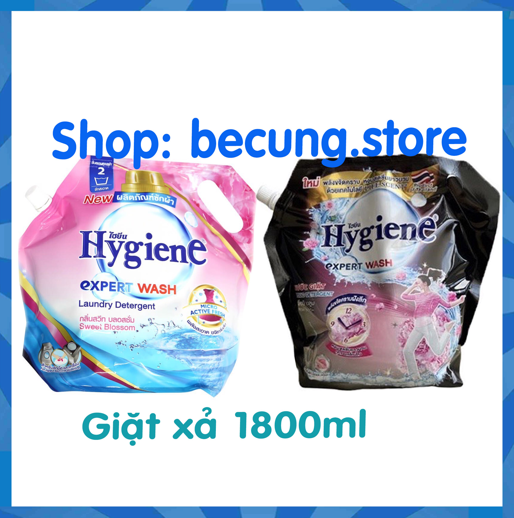 Nước giặt xả Hygiene Thái Lan đậm đặc túi 1800ml .
