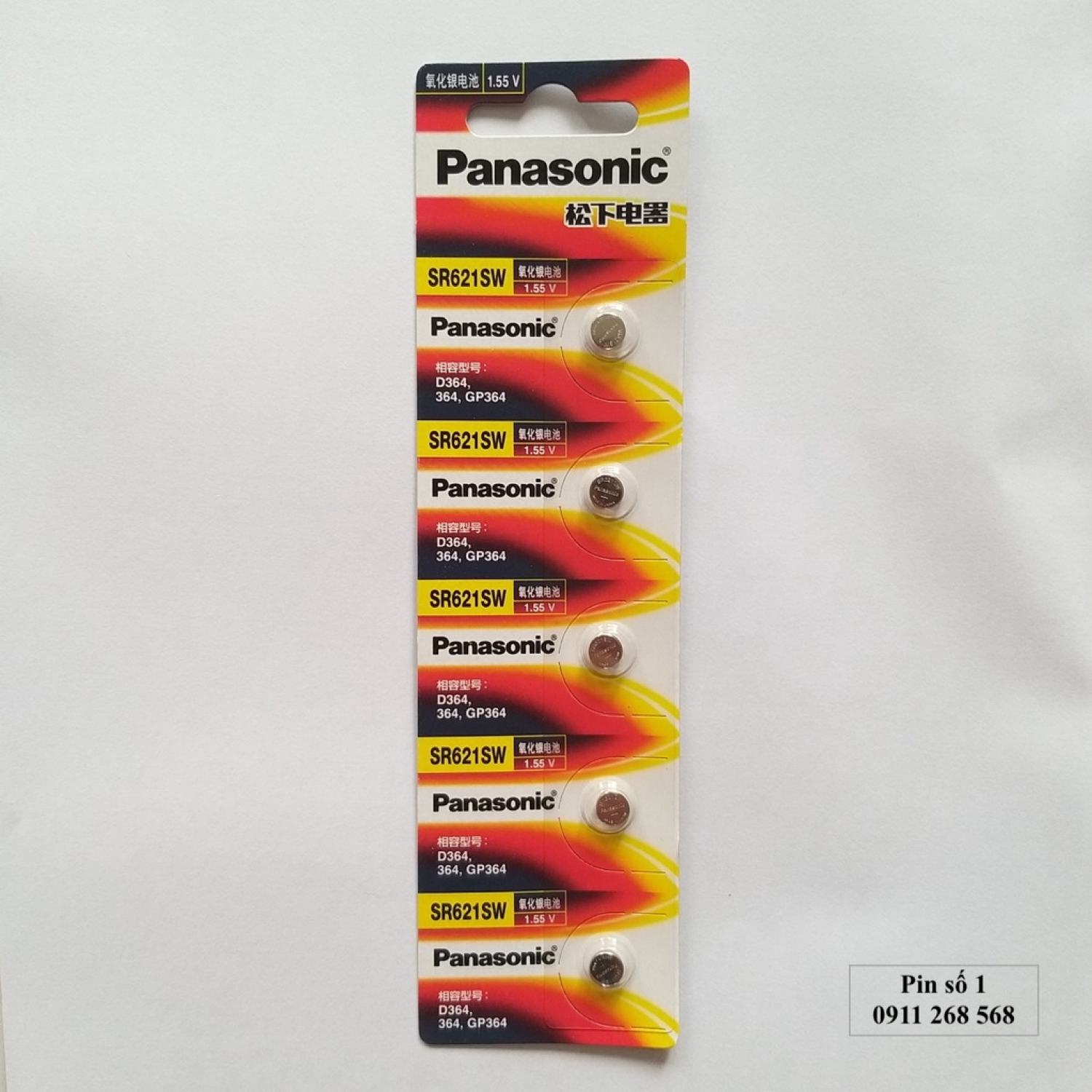 Pin 364 AG1 SR621SW Panasonic vỉ 5 viên dùng cho đồng hồ đeo tay