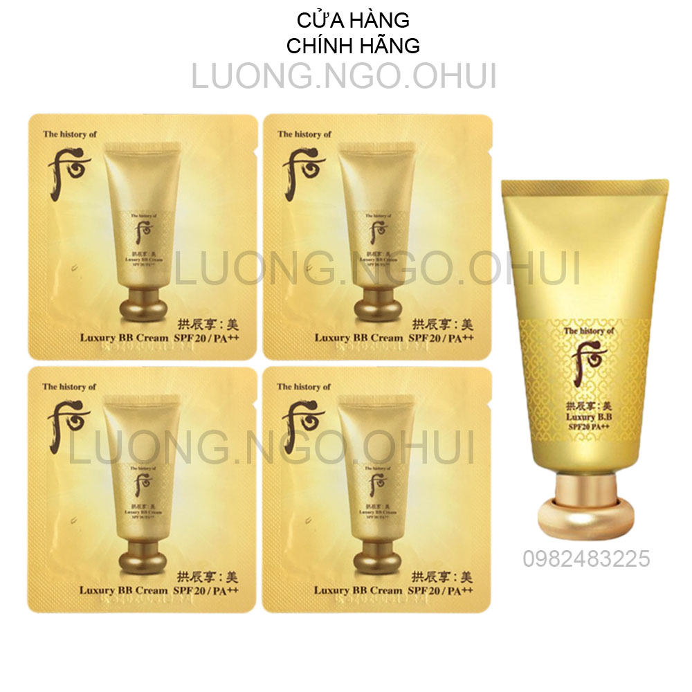Combo 10 gói Sample Kem nền Whoo trang điểm cao cấp Luxury BB Cream SPF20/PA++ (1ml)