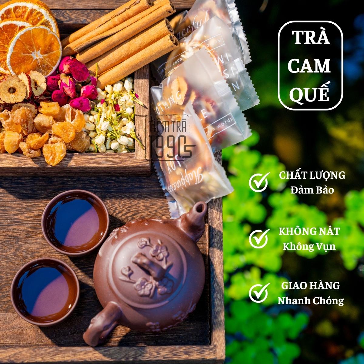 Trà cam quế bổ phế, giảm ho hoa hồng, táo đỏ, quế, nhài, long nhãn, cam lát, trà thảo mộc - Tiệm Trà 1990s