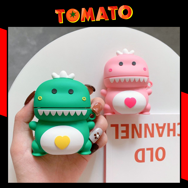 Vỏ Silicon Airpod khủng long Vỏ bao Airpod 2 silicon đựng tai nghe bluetooth  tai nghe không dây