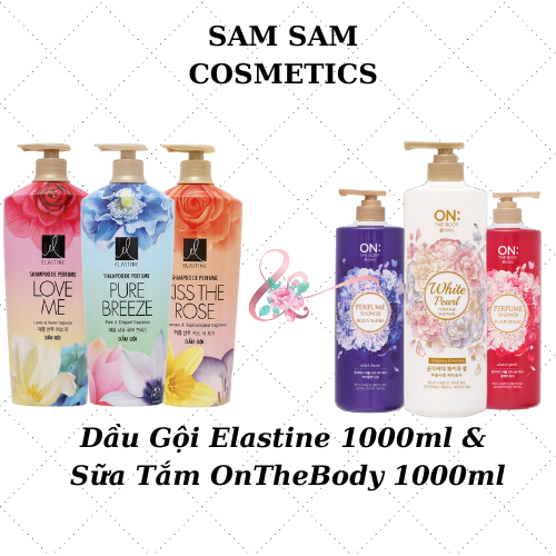 Dầu Gội Elastine ( 1000ML )Hương Nước Hoa quyến rũ & Sữa Tắm On The Body Perfume thương hiệu Hàn Quốc