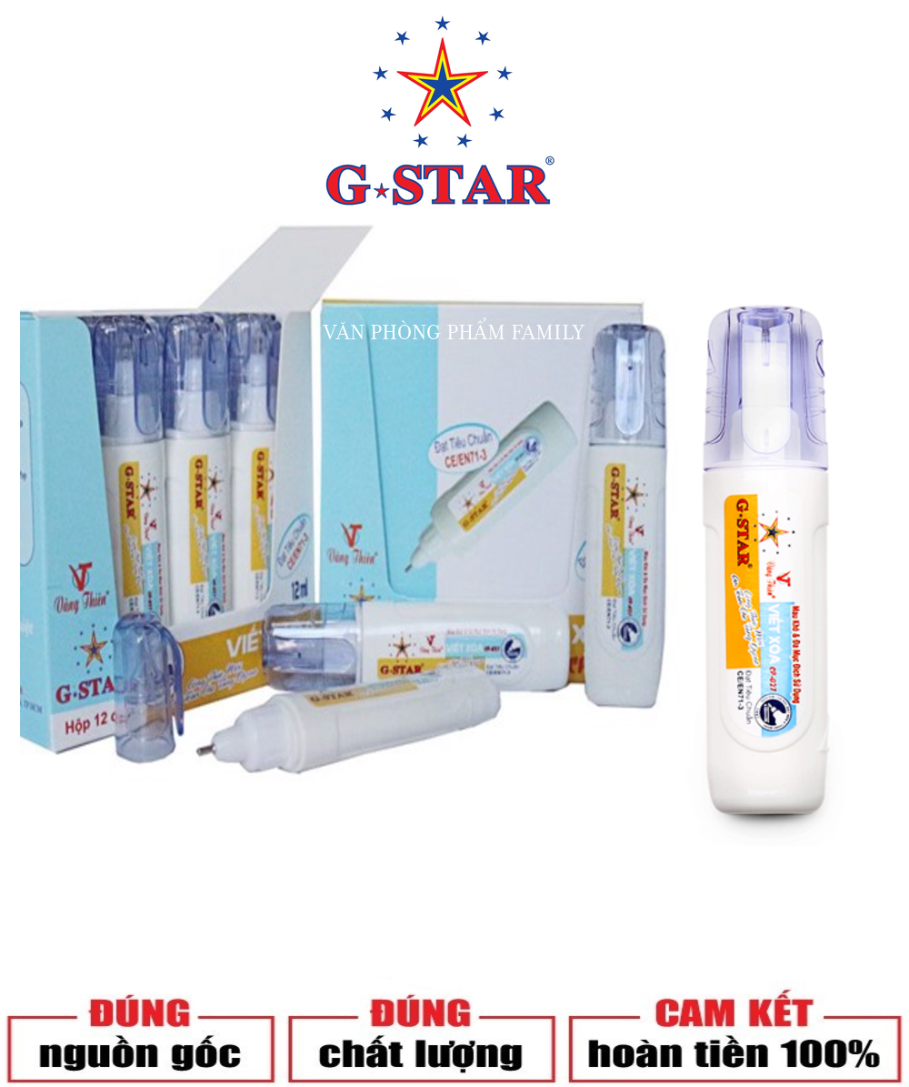 Bút xóa nước thể tích 12ml Gstar CP027 là loại bút có công nghệ vượt trội giúp mực xuống đều hơn.