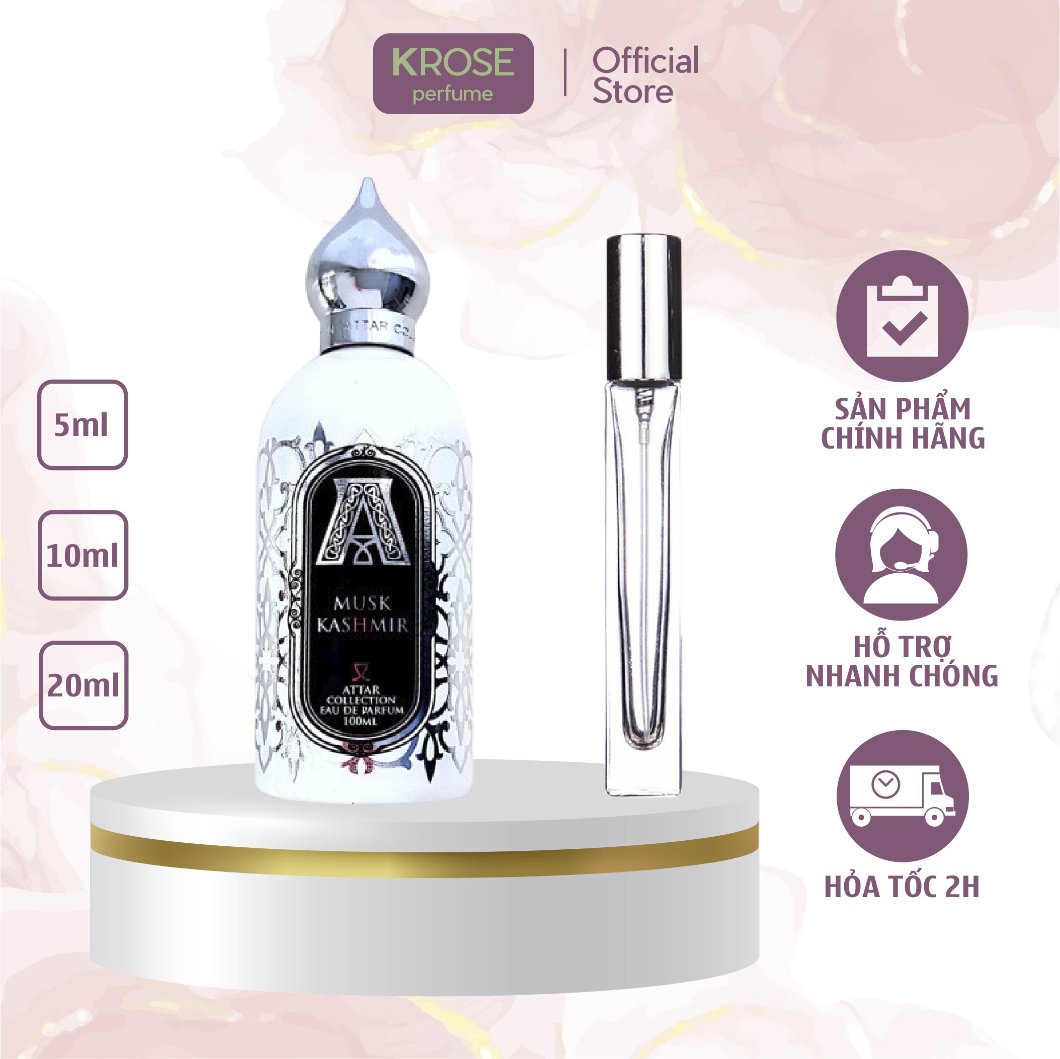 Nước hoa unisex Musk Kashmir chiết 5ml, 10, 20ml