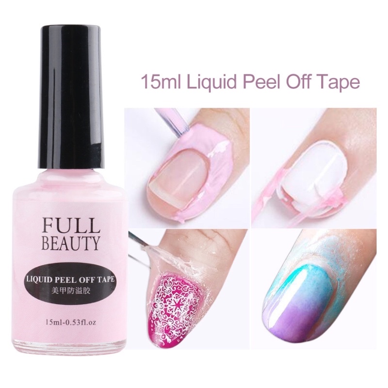 Sơn chống lem viền Keo lột viền móng FULL BEAUTY 15ml
