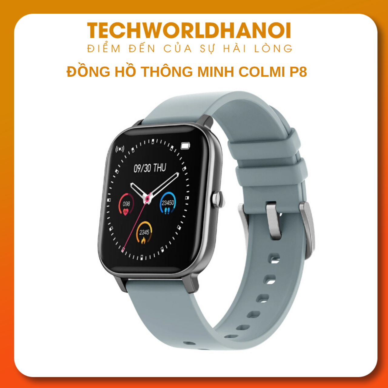 Đồng hồ thông minh colmi p8 gray 1.4 inch hỗ trợ theo dõi sức khỏe