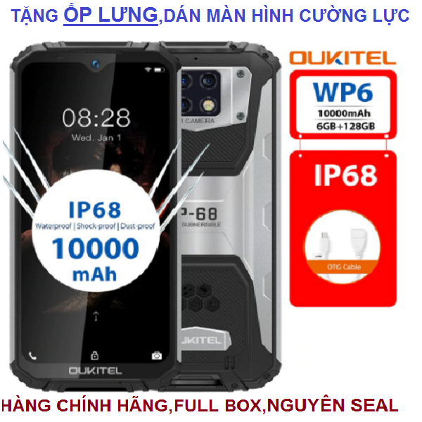 [HCM]Điện thoại Oukitel WP6(chống va đậpchống nướcRam 6GbRom 128 Gbpin 10.000mAhPin khủng)