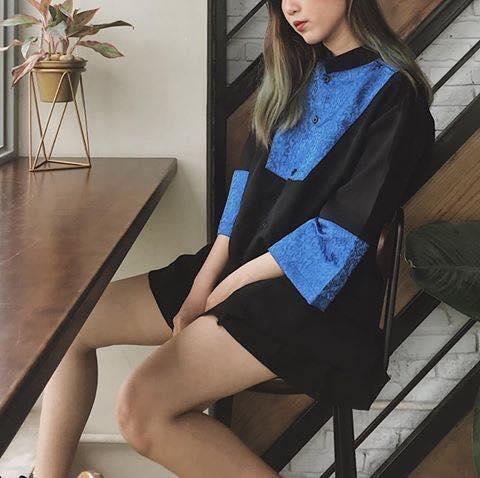 Áo Shanghai mix gấm Cổ Trụ