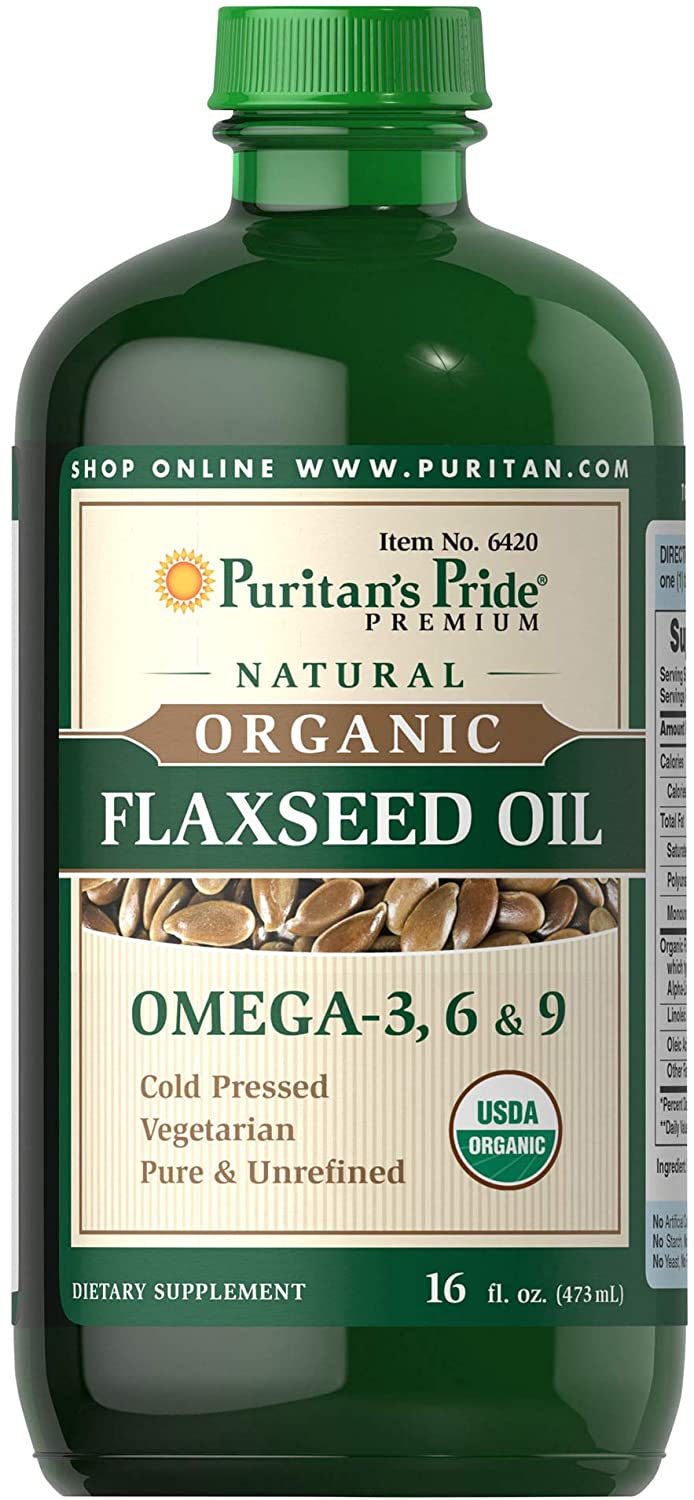 Dầu hạt lanh ép lạnh hữu cơ Flaxseed Oil Omega-3,6,9 - Puritan's Pride