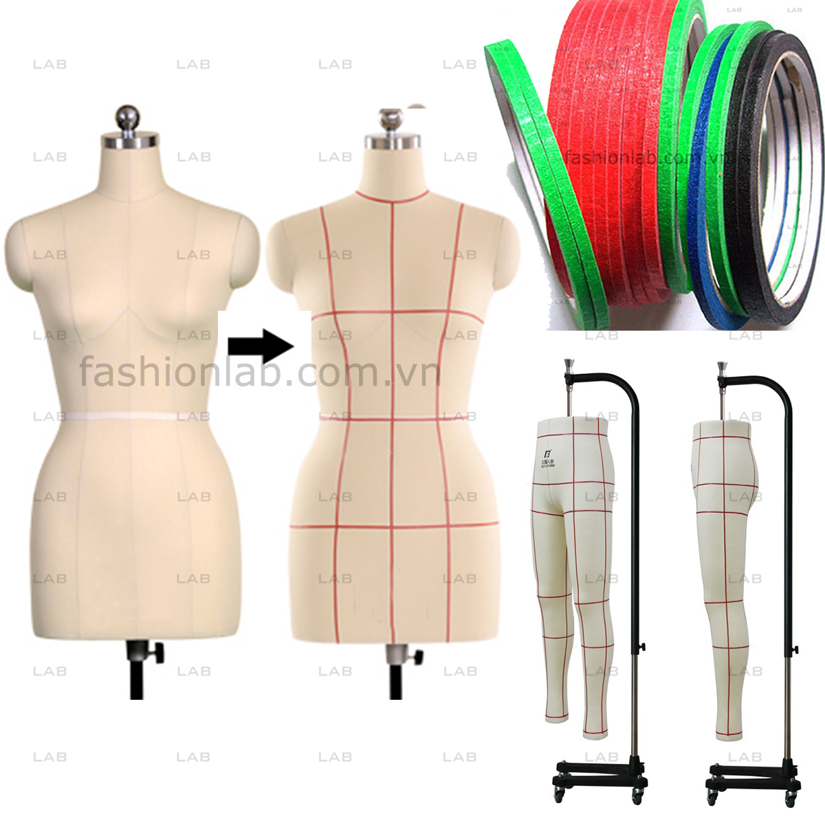 Băng dính định vị dressform cốt thiết kế