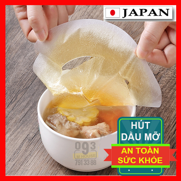 Combo 12 giấy thấm dầu mỡ thức ăn nấu canh súp 20cm