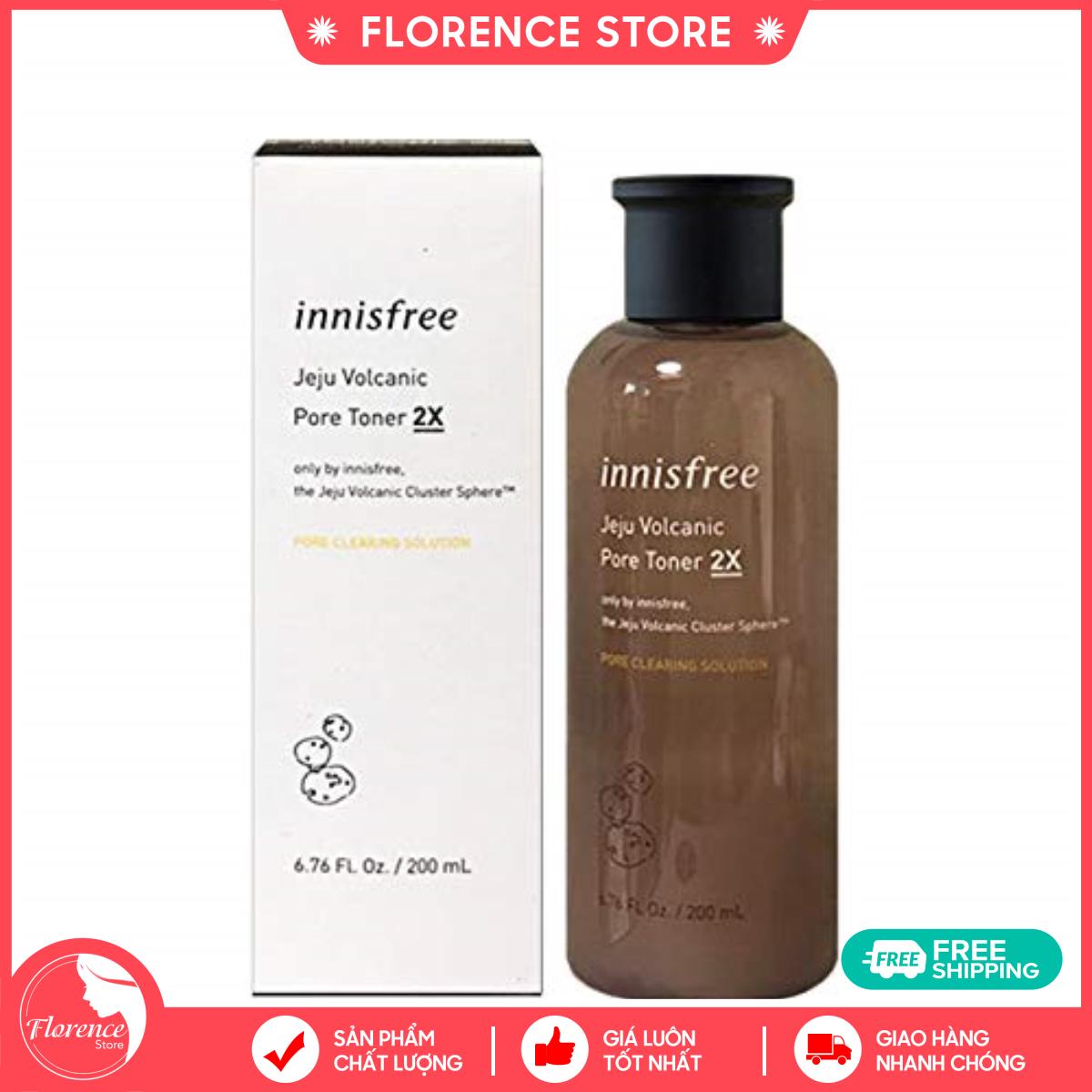 [Hoàn tiền 20%] Nước Hoa Hồng Kiềm Dầu Dưỡng Trắng Da Giảm Mụn Từ Tro Núi Lửa – Innisfree Jeju Volcanic Pore Toner 2X 200ml FREESHIP MAX Florence Store