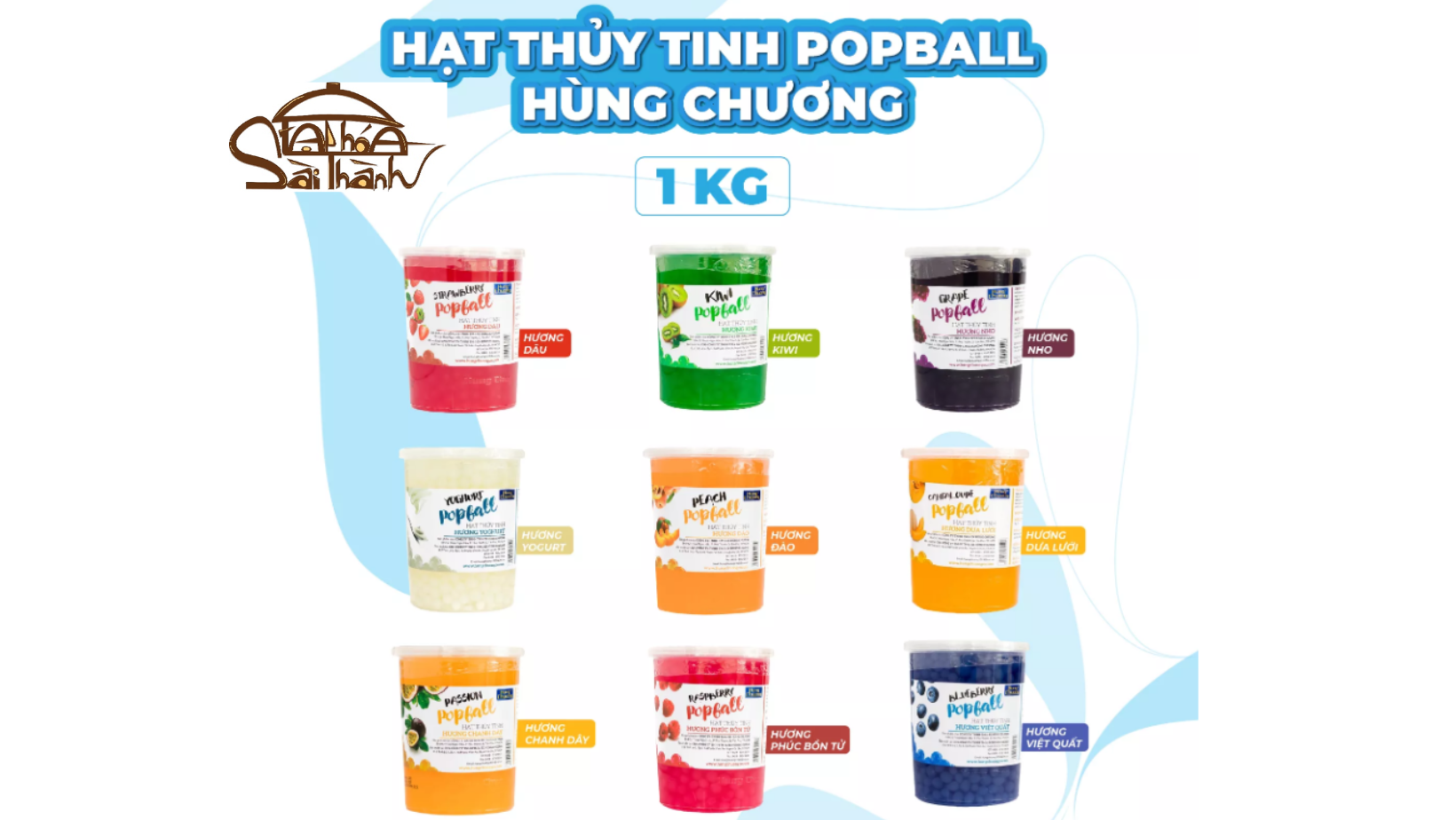 Hạt thuỷ tinh - thạch thủy tinh - hùng chương - 1kg - nhiều vị