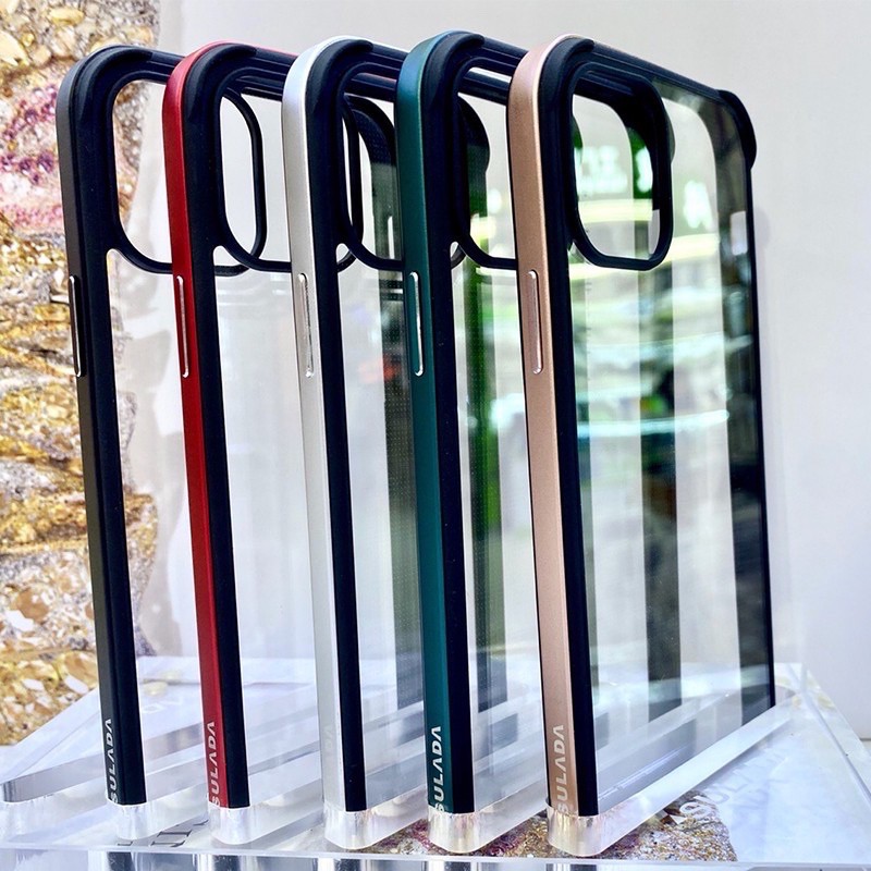 Ốp Sulada lưng kính viền nhôm cho iphone 13/ ip13pro/  ip13 pro max