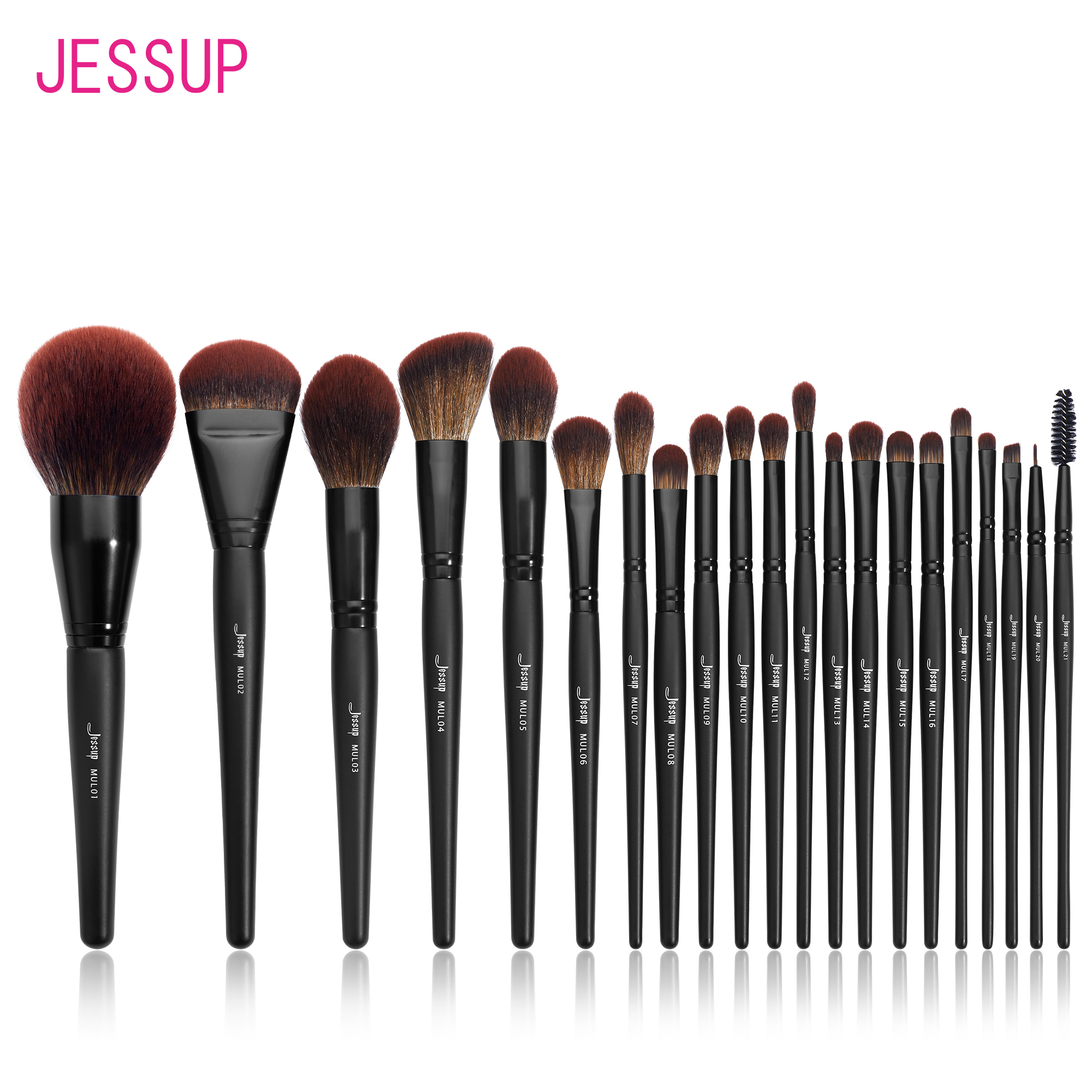  Bộ Cọ Trang Điểm Jessup 21 Chiếc Cọ Trang Điểm Tổng Hợp Cao Cấp Lớn Cọ Phấn Nền Che Khuyết Điểm Phấn Mắt Bút Kẻ Mắt Spoolie Gỗ T271 