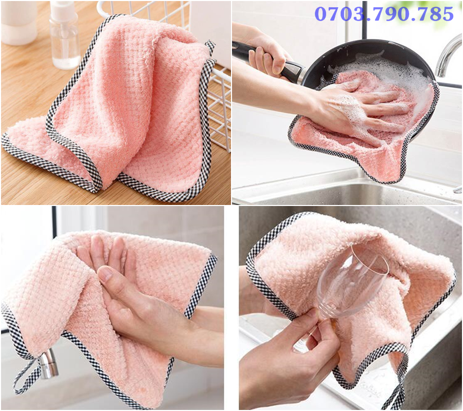 [HCM]COMBO 3 KHĂN VẢI LAU ĐA NĂNG CÓ MÓC TREO