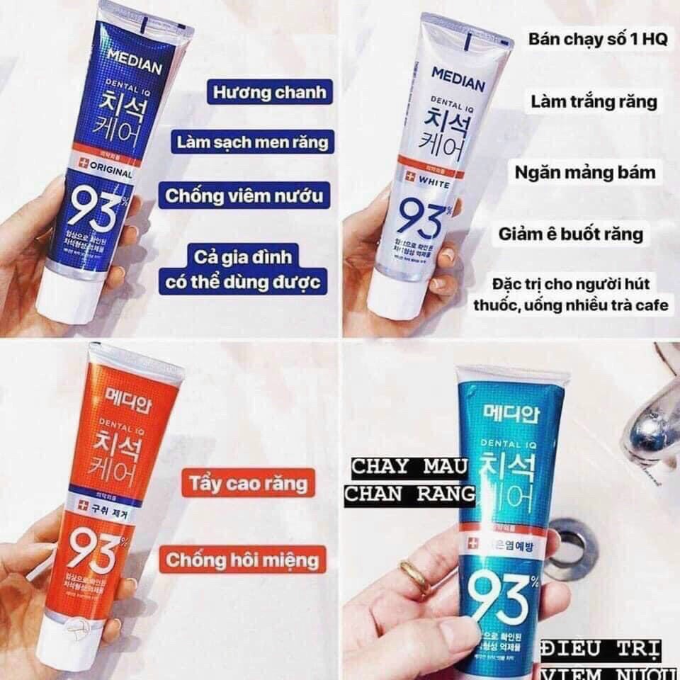 Combo 4 kem đánh trắng răng median 93% tooth-paste 120gr