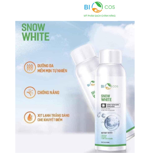 Xịt Lạnh Snow White BIO COSMETICS Làm Trắng Da Giúp Nâng Tone Và Bảo Vệ Da Toàn Diện 150 ml.