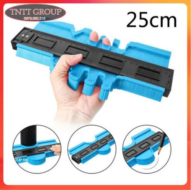 Thước sao chép hình dạng, đo đường viền đa năng 25cm