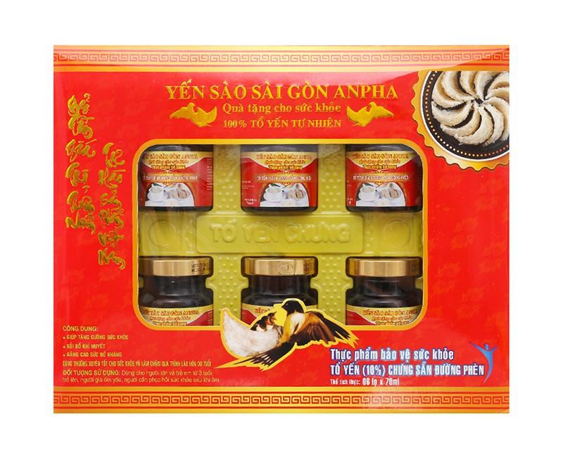 Lốc tổ yến chưng sẵn đường phèn 6 hủ 10% yến tự nhiên