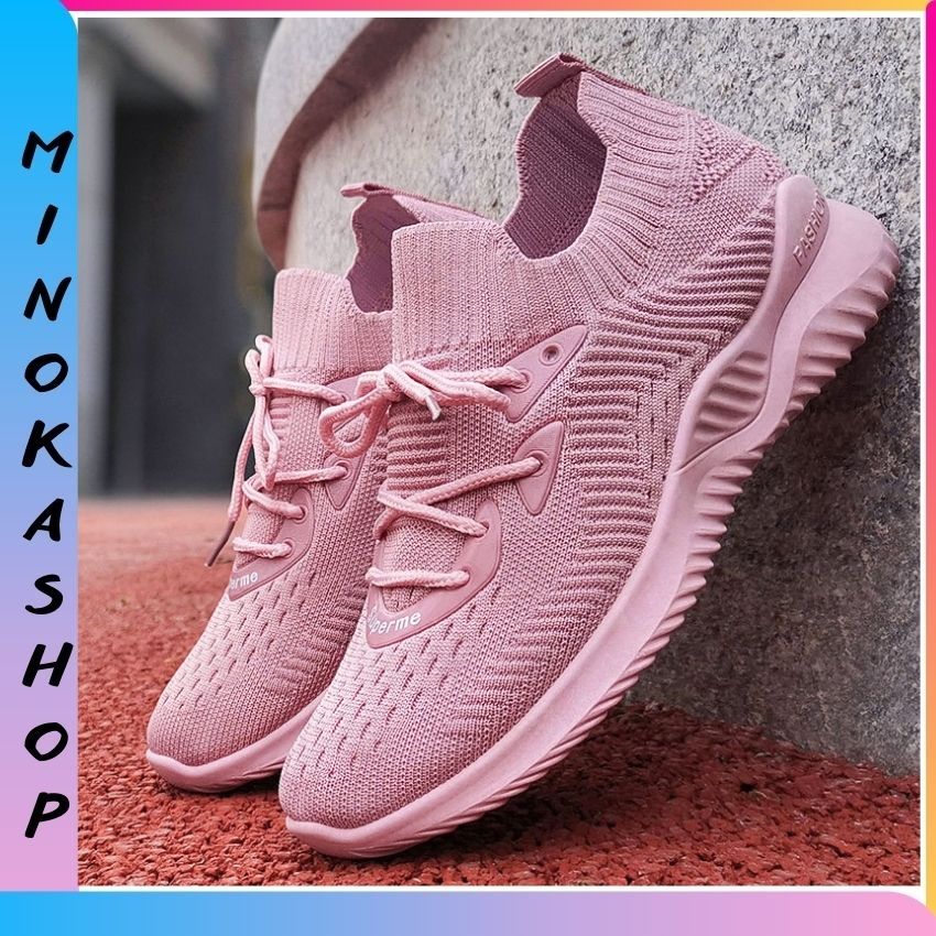 Giày Thể Thao Nữ Cổ Chun Thoáng Khí Đế Cao Su Êm Mềm Mang Đi Làm,Đi Chơi,Chạy Bộ ,Tập Gym GTTN04 MINOKA SHOP
