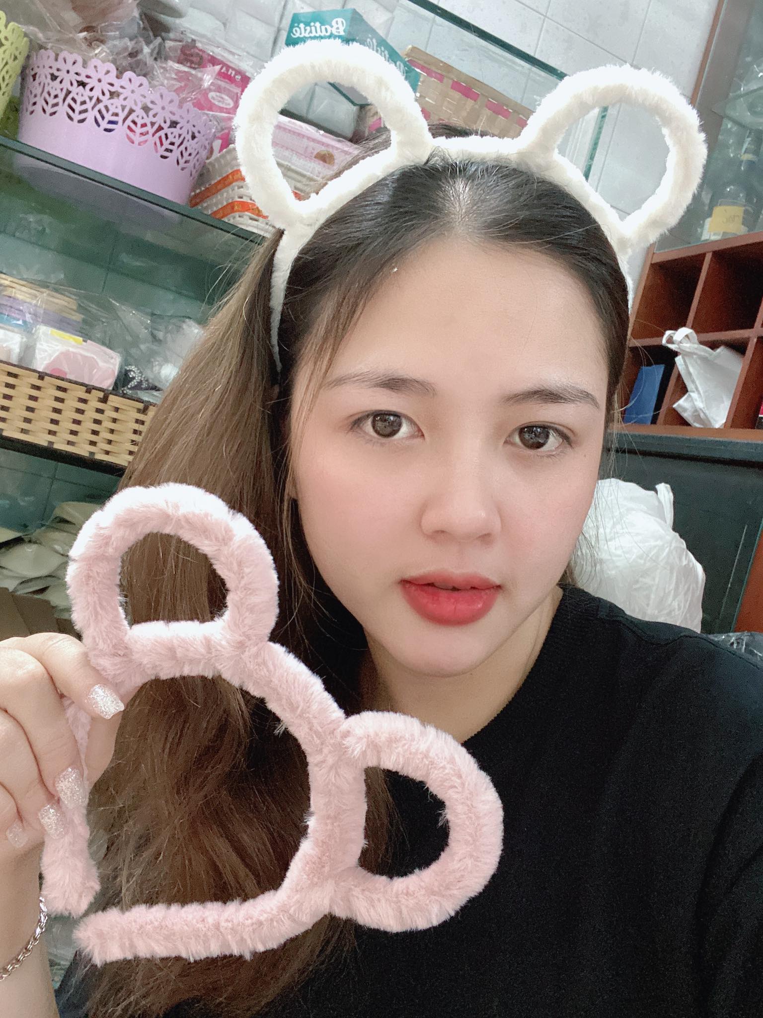 Băng đô tai gấu thỏ màu trơn