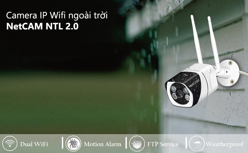 Camera IP wifi ngoài trời NetCAM NTL2.0 Full HD 1080P -Tính năng phát hiện chuyển