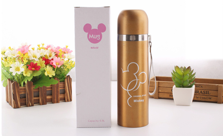 BÌNH NƯỚC GIỮ NHIỆT INOX 02 LỚP 500ml HÌNH ĐỘNG VẬT (Nhiều màu) - [Bình đựng nước bình giữ nhiệt bình nước học sinh bình nước Kute]