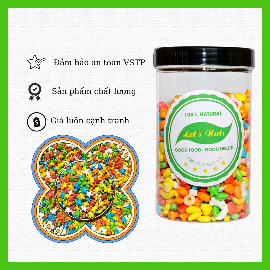 [HCM]Kẹo ngũ sắc hũ 500g hợp vệ sinh là món ăn vặt ưu thích của các bé SuTo Shop