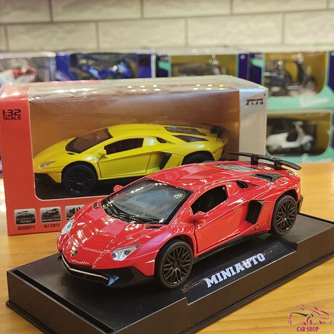 Mô hình xe sắt Lamborghini-LP750-4 tỉ lệ 1:32 hãng Miniauto  Đỏ