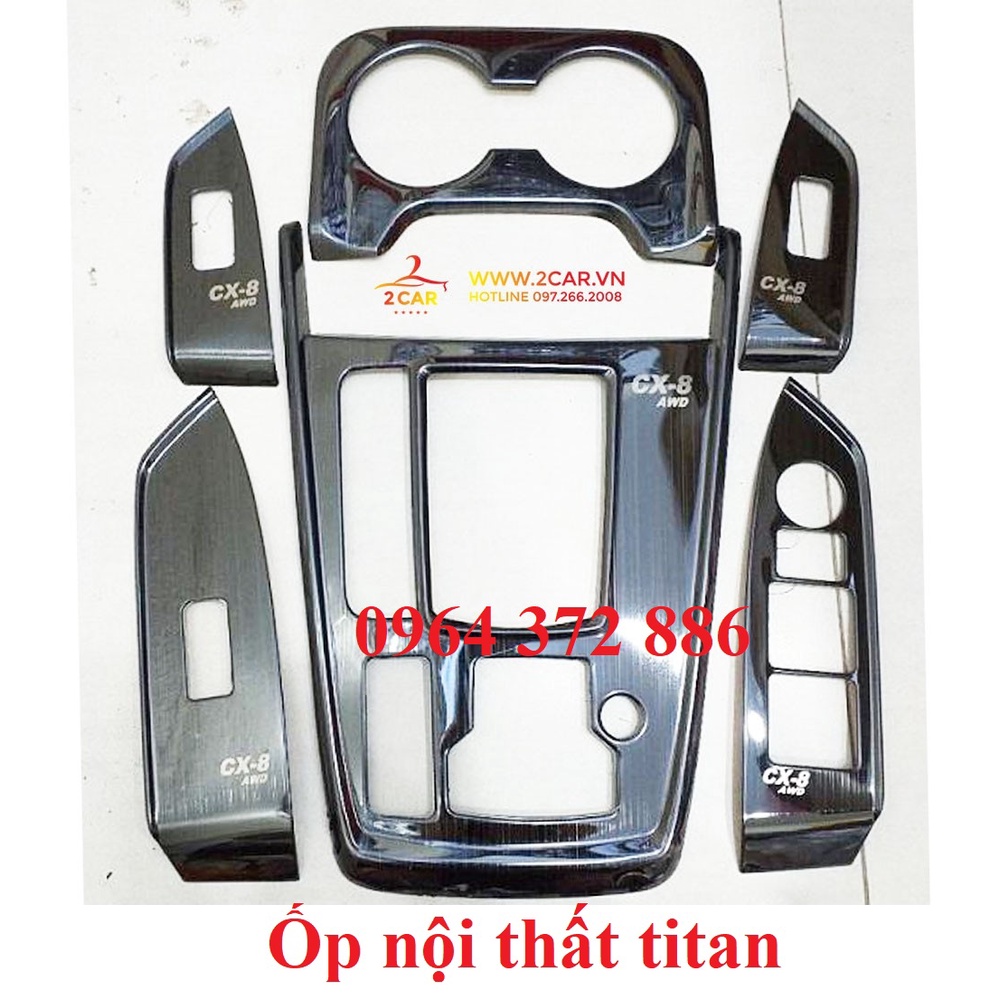 Ốp nội thất xe mazda cx8, cx-8 đời 2018- 2022 chất liệu titan cao cấp