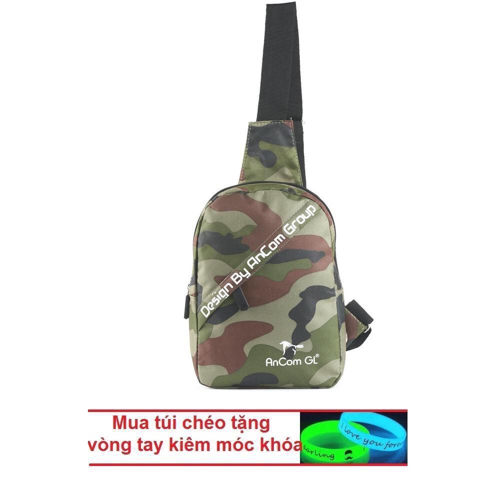 Túi Đeo Chéo Nam Hàn Quốc lính rằn ri lính(Xanh lính) + tặng vòng tay phát sáng